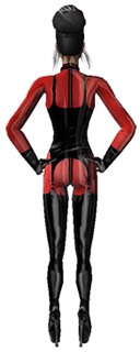 The Sims 2 female adult latex catsuit high heels red back Download
