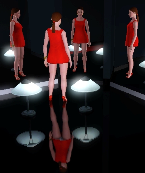 The Sims CatsClaw Female Adult RedDress Download