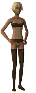The Sims 2 - female teen lingerie with pearls -front- Download