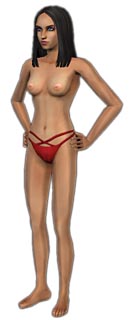 The Sims 2 - female adult slip red -front- Download