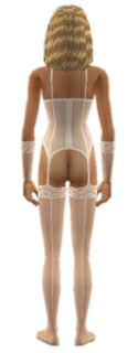 The Sims 2 - female adult suspender corset white -back- Download