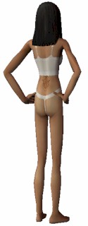 The Sims 2 - female adult bustier set slim body white -back- Download