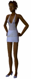 The Sims 2 - female adult minidress lightblue -front- Download